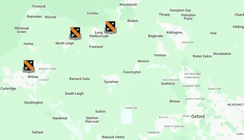 Map of Oxfordshire